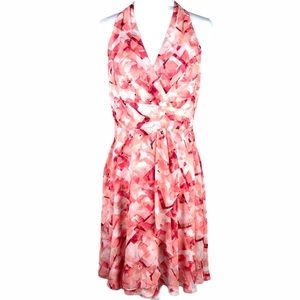 WHBM Pink Floral Halter Dress